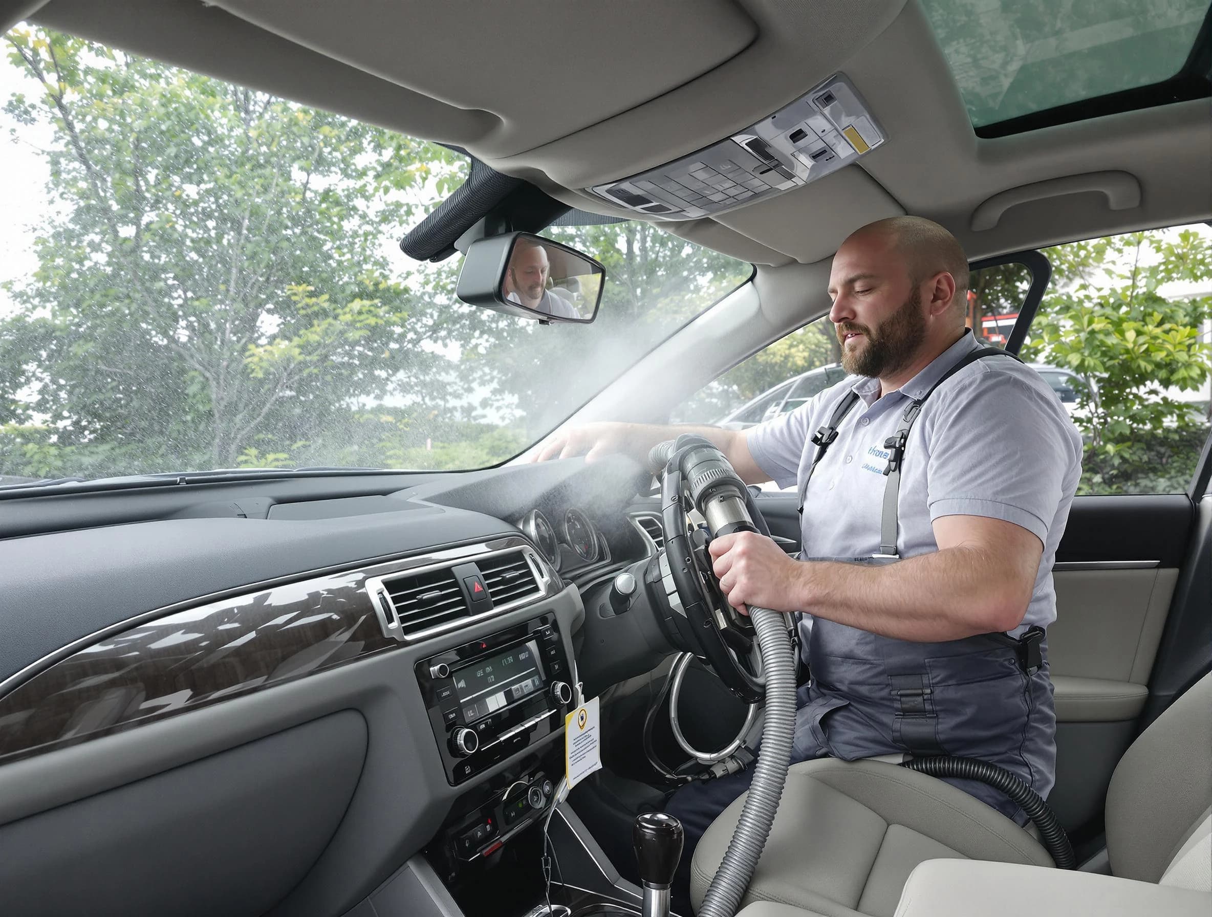 Somerville Air Duct Cleaning specialist performing professional car duct cleaning in Somerville