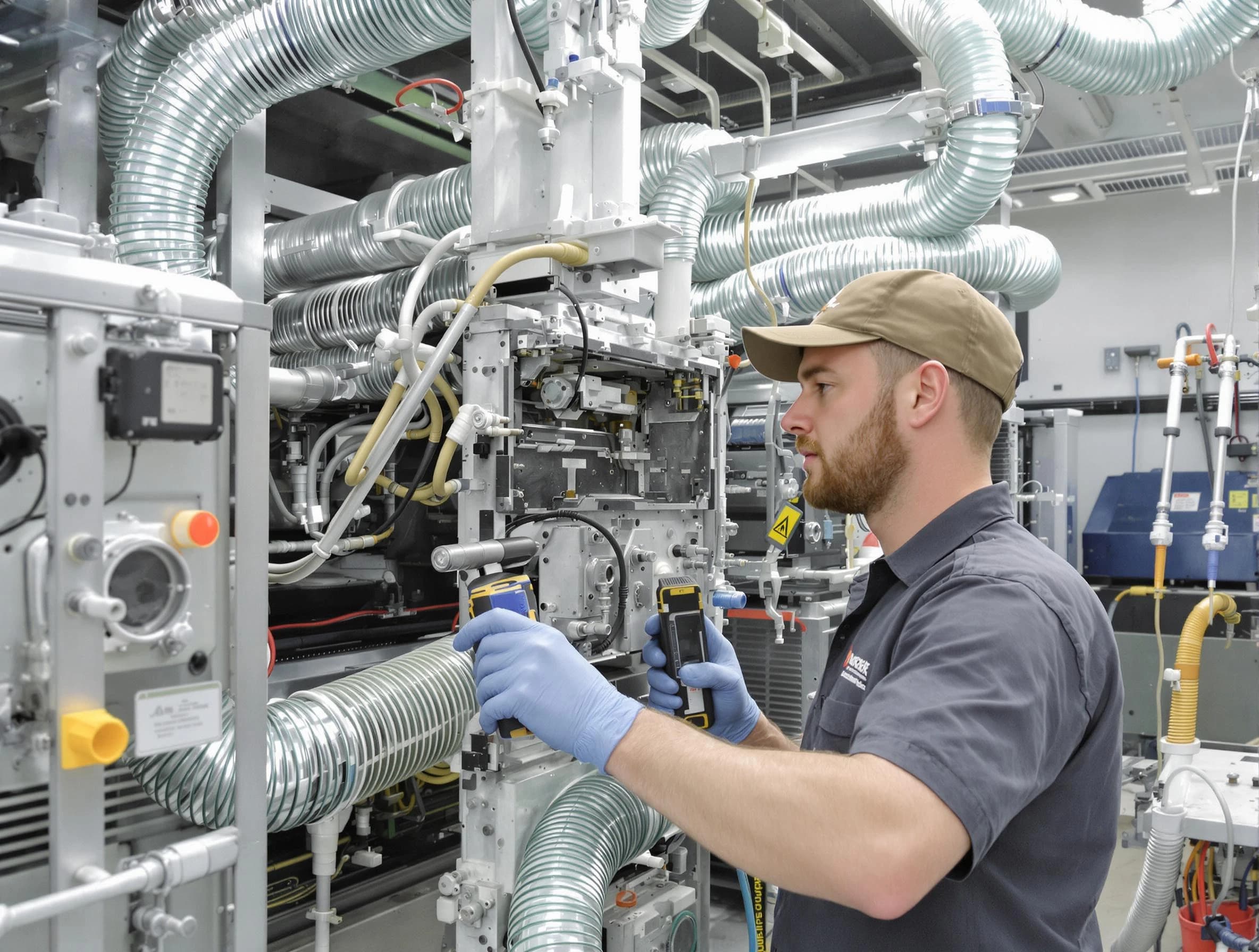Somerville Air Duct Cleaning technician performing precision commercial coil cleaning at a business facility in Somerville
