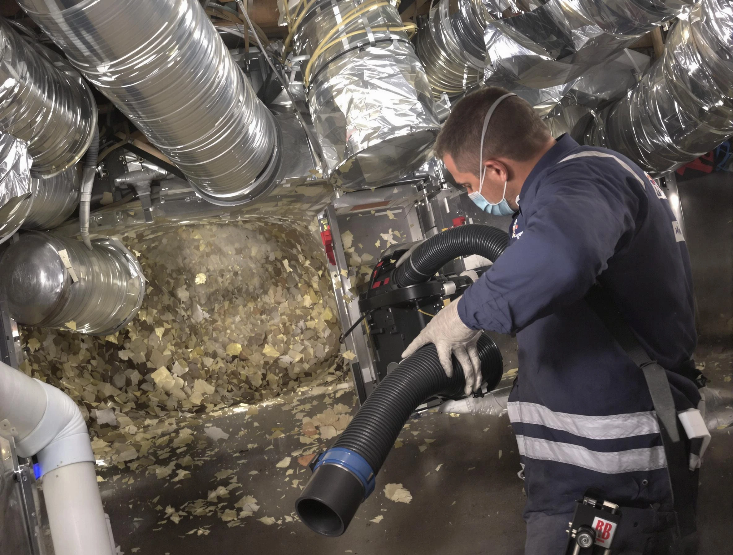 Somerville Air Duct Cleaning specialist operating negative pressure cleaning equipment for thorough duct maintenance in Somerville