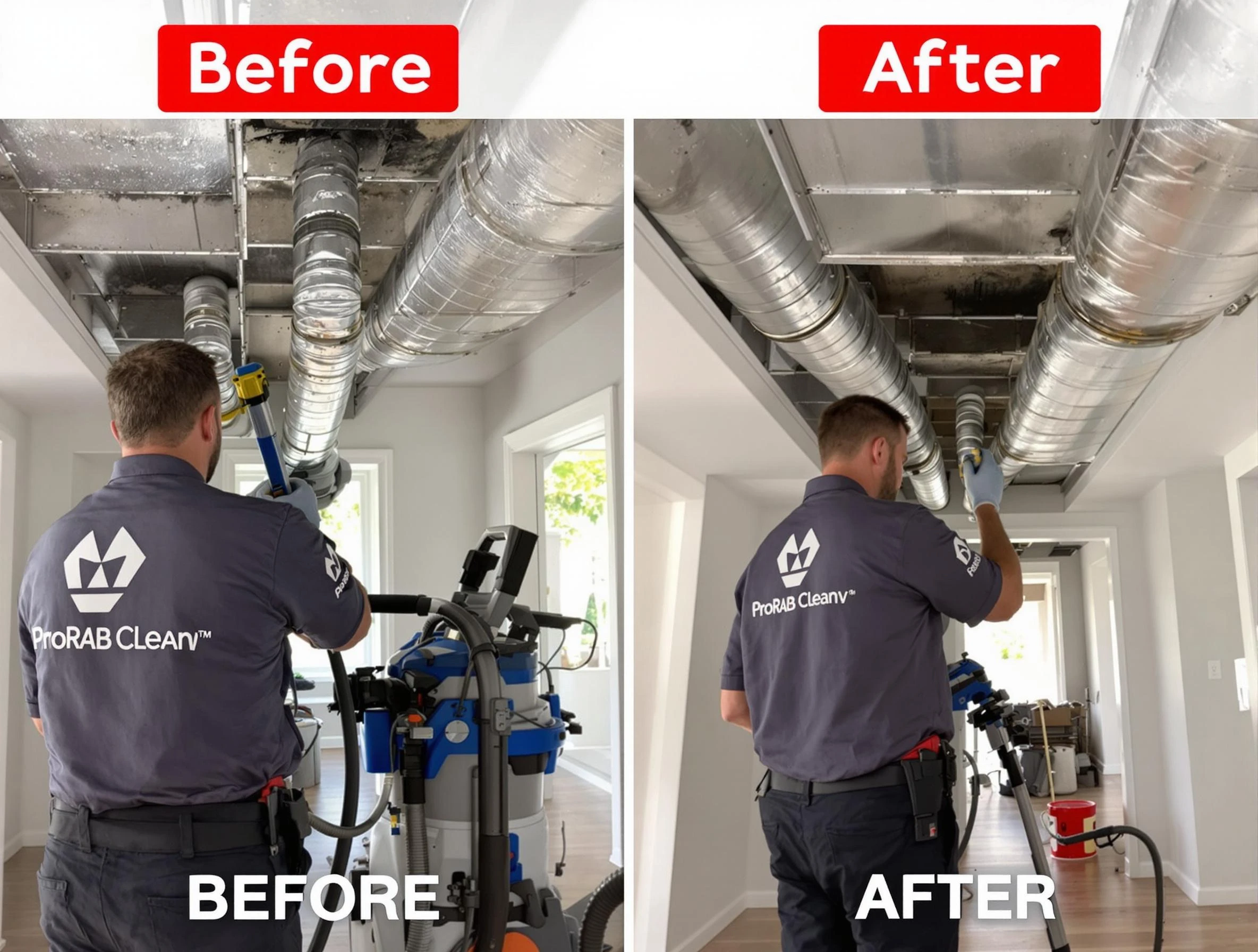 Somerville Air Duct Cleaning expert performing thorough residential duct cleaning in a Somerville home